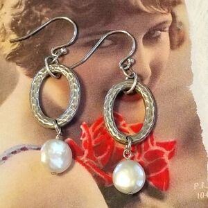Silpada Sterling Silver & Pearl Earrings